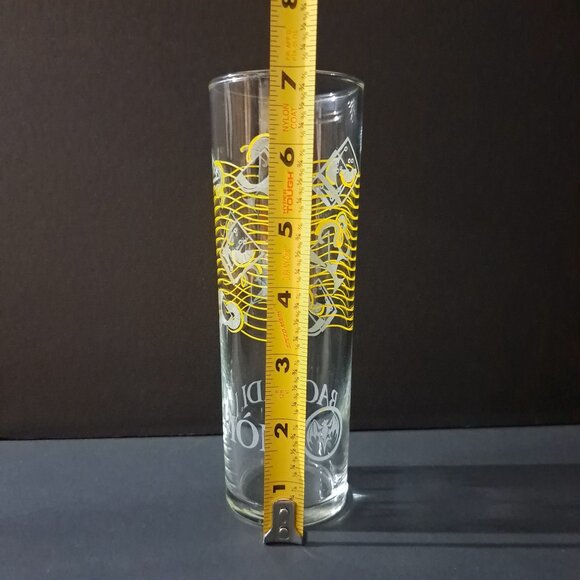 Bacardi Limón Rum Glass 7" Tall Yellow Citrus Design Barware Pint Drink Glass - Picture 8 of 13